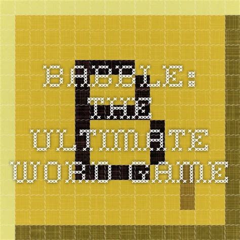 Babble: The Wordgame Superchild of Scrabble and Boggle.
